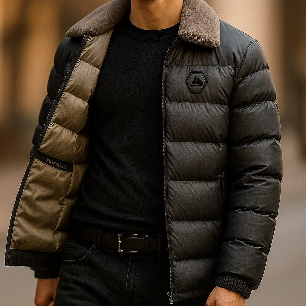Warm Lined Men's Down Jacket