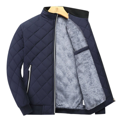 Quilted Warm Men's Winter Jacket with Fleece Lining