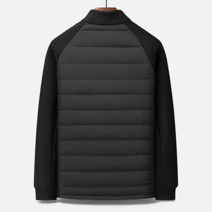 Quilted Warm Men's Down Jacket with Stand Collar