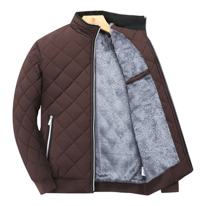 Quilted Warm Men's Winter Jacket with Fleece Lining