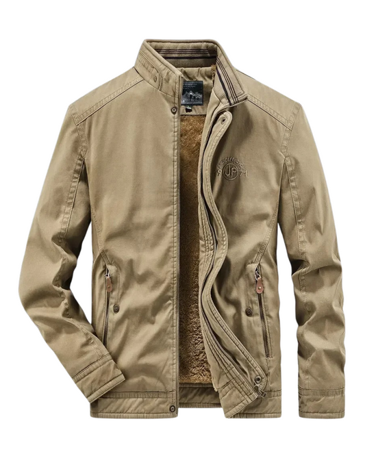 Elegant Cotton Bomber Jacket Men's