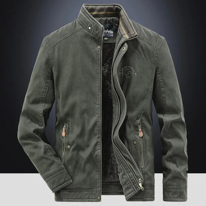 Elegant Cotton Bomber Jacket Men's
