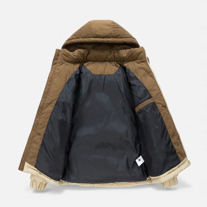 Men's Lined Winter Jacket with Removable Hood