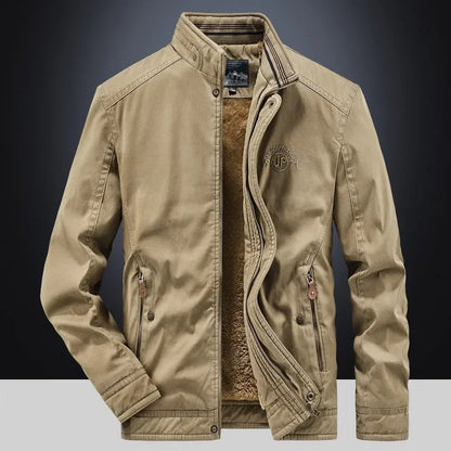 Elegant Cotton Bomber Jacket Men's