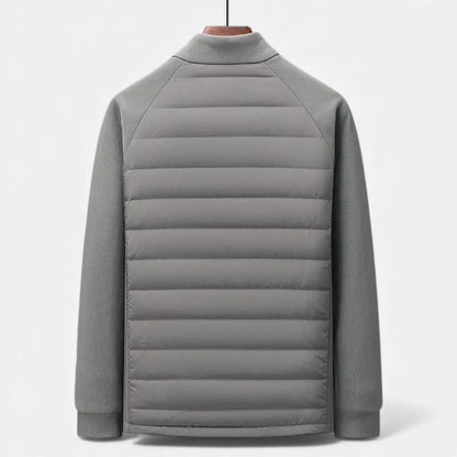 Quilted Warm Men's Down Jacket with Stand Collar