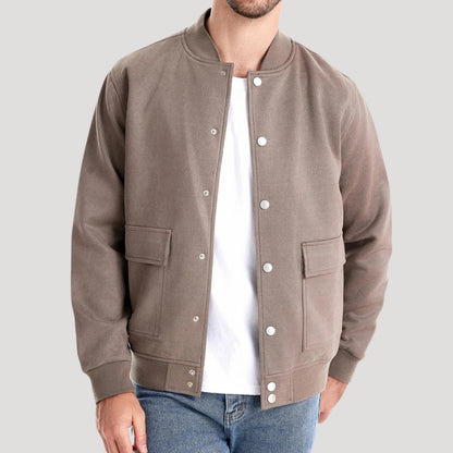 Lightweight Men's Bomber Jacket in Varsity Style - Athletic Transitional Jacket
