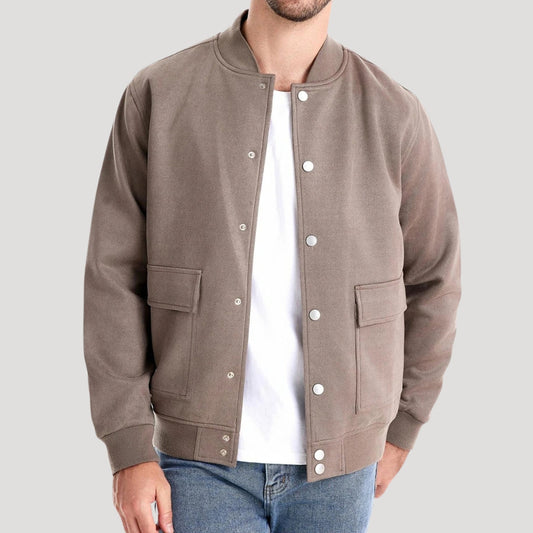 Lightweight Men's Bomber Jacket in Varsity Style - Athletic Transitional Jacket