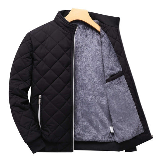 Quilted Warm Men's Winter Jacket with Fleece Lining