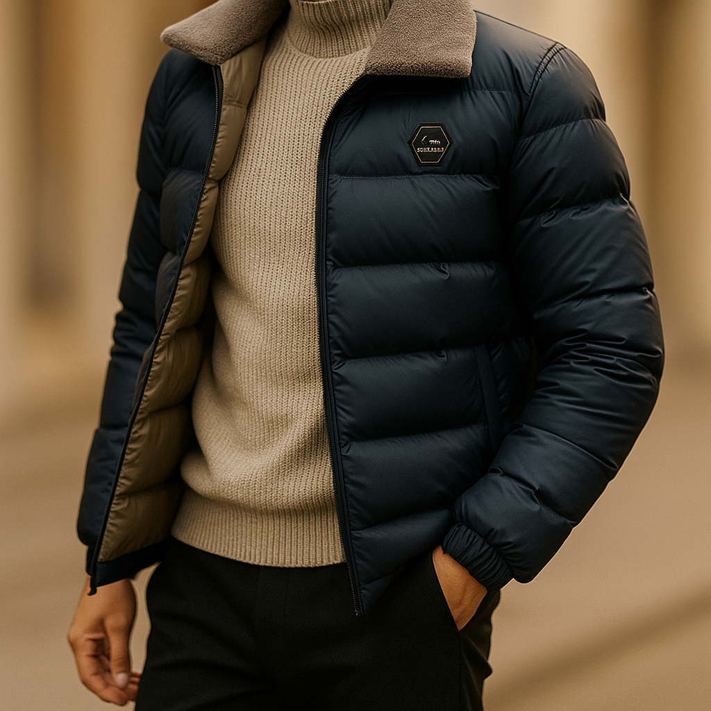 Warm Lined Men's Down Jacket