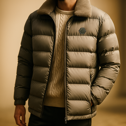 Warm Lined Men's Down Jacket
